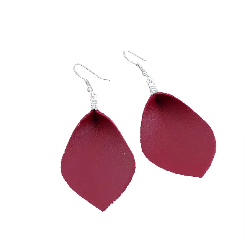 2019 Новый сезон: весна–лето лист кожаный чехол слеза богемные серьги с подвесками