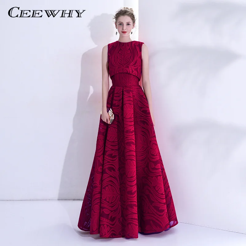 CEEWHY/комплект из двух предметов Vestido de Festa Longo бордовое торжественное вечернее