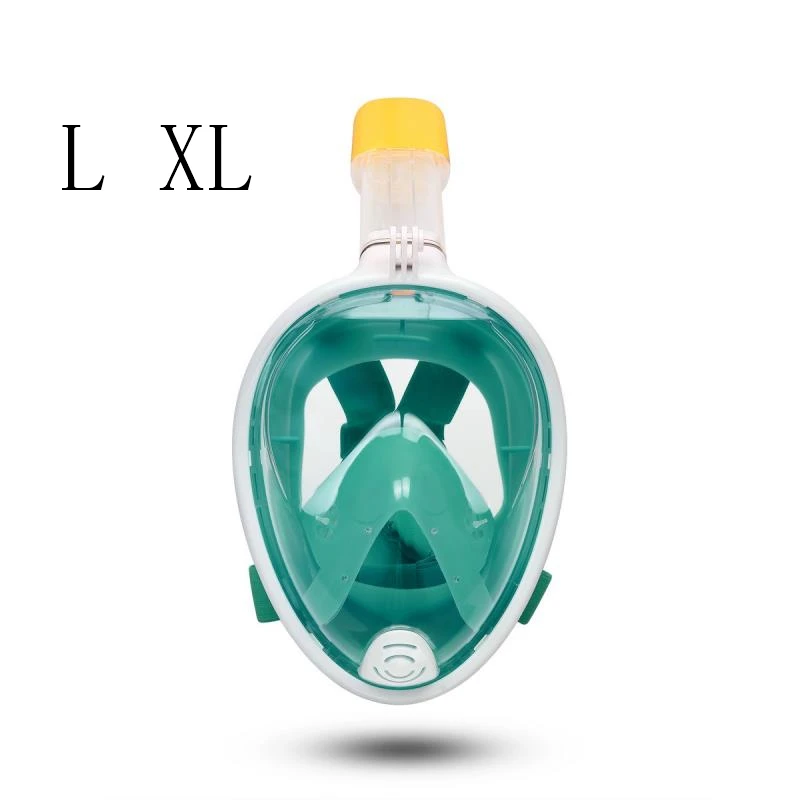 Green L XL Дышащая зеркальная маска для подводного плавания, анти-туман, маска для подводного плавания, для плавания, дайвинга, для мужчин - Цвет: Green L XL