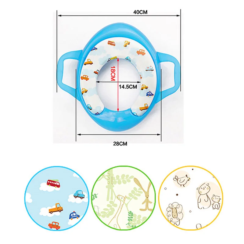 Toilet Seat With Handle Children Kids Potty Training Cover Liners Non-slip Baby Safety Soft Trainer | Мать и ребенок