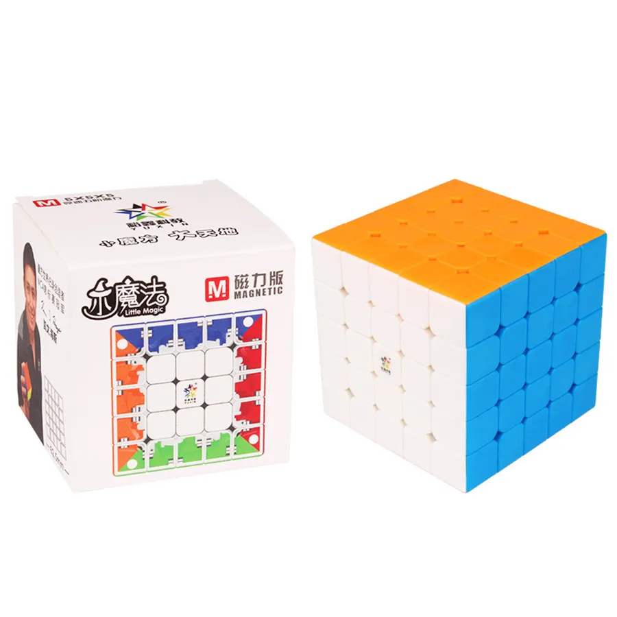 

Little Magic M Magnetic 5x5x5 Speed Magic Cube Twist Puzzle Brain Teaser 5x5 Yuxin 62.5mm Multi-Color Smooth IQ Game Stickerless