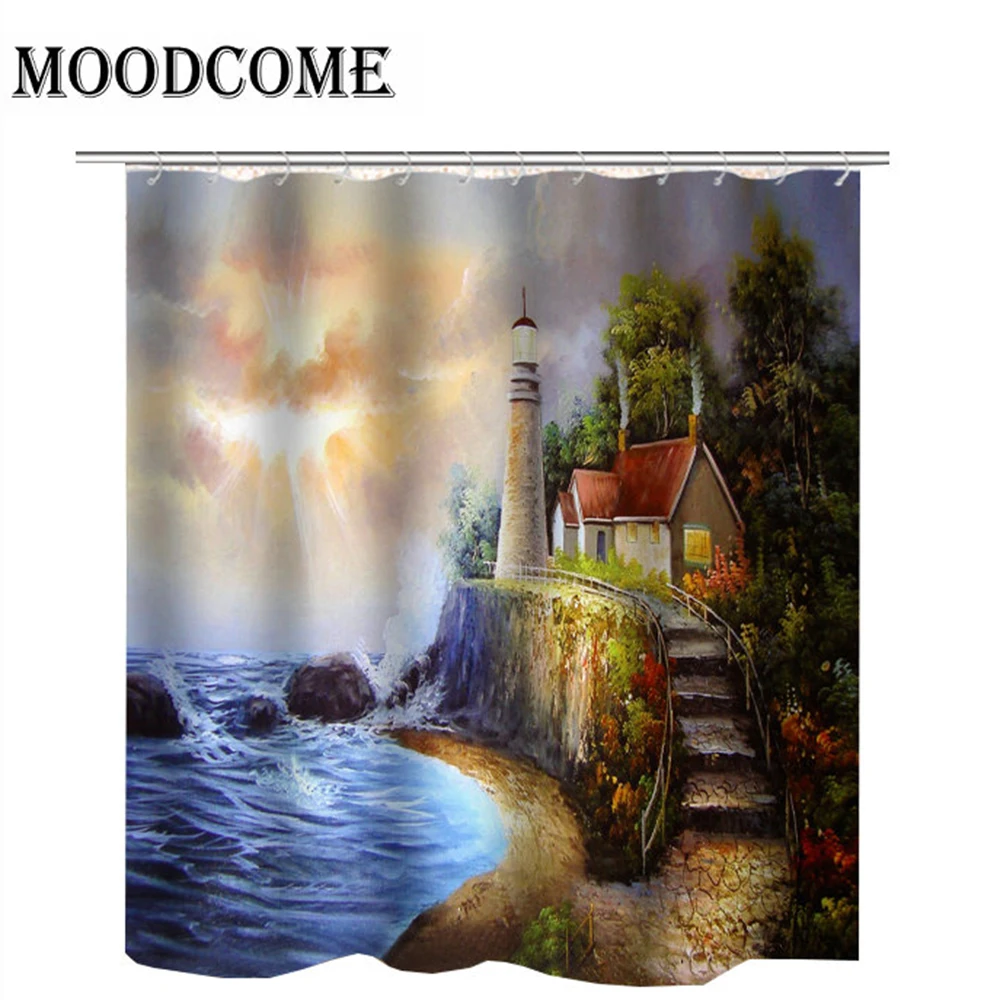 Деревянная занавеска для душа с розами и цветами из 2018 полиэстера ванной комнаты