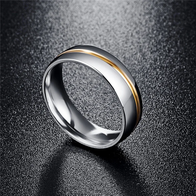 Простые Стильные однорядные обручальные кольца для мужчин Acero inoxidible Sieraden мужские