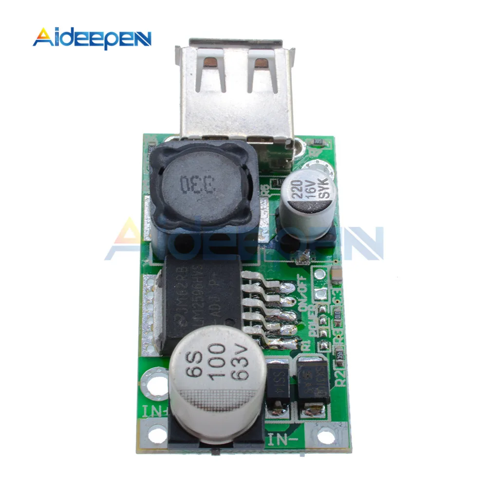 LM2596HV USB Φ от 12 В 24 48 до 5 3 А понижающий модуль преобразователя Стандартная