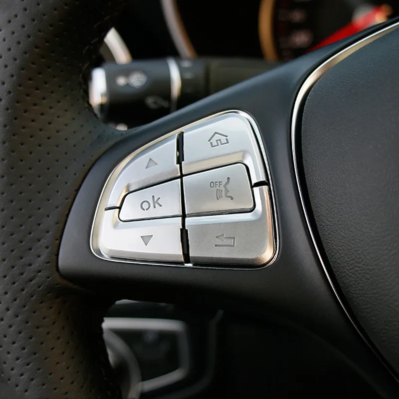 

Car Steering Wheel Buttons Sequins Decoration Stickers For Mercedes Benz C W205 GLC X253 V Class Interior Accessories