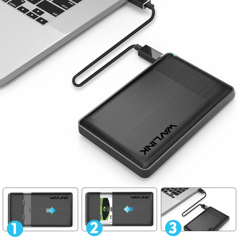 Wavlink SATA USB 3 1 корпус для жесткого диска 0 Внешний чехол 7 мм 9 5 2 дюйма SATA/HDD/SSD кабель и