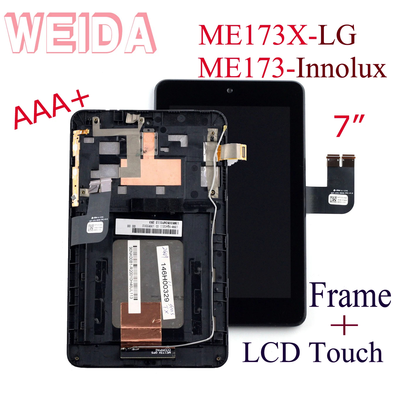 ЖК-дисплей WEIDA для Asus Memo Pad ME173 ME173X сенсорный экран в сборе сменный с рамкой K00B |