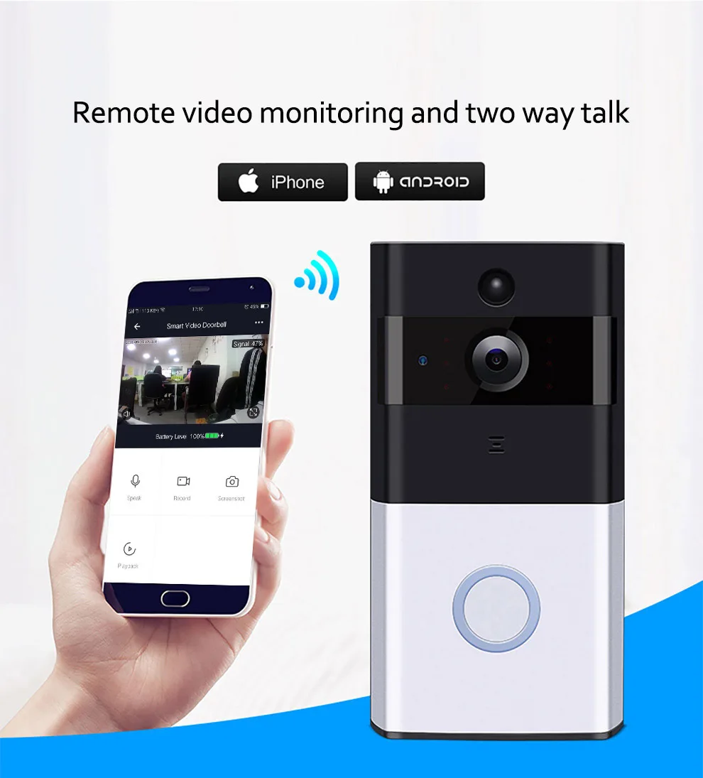 YOHEEN Smart IP видеодомофон Wifi дверной звонок Tuya App поддержка Amazon Alexa Умный дом беспроводной безопасности видео дверной звонок камера