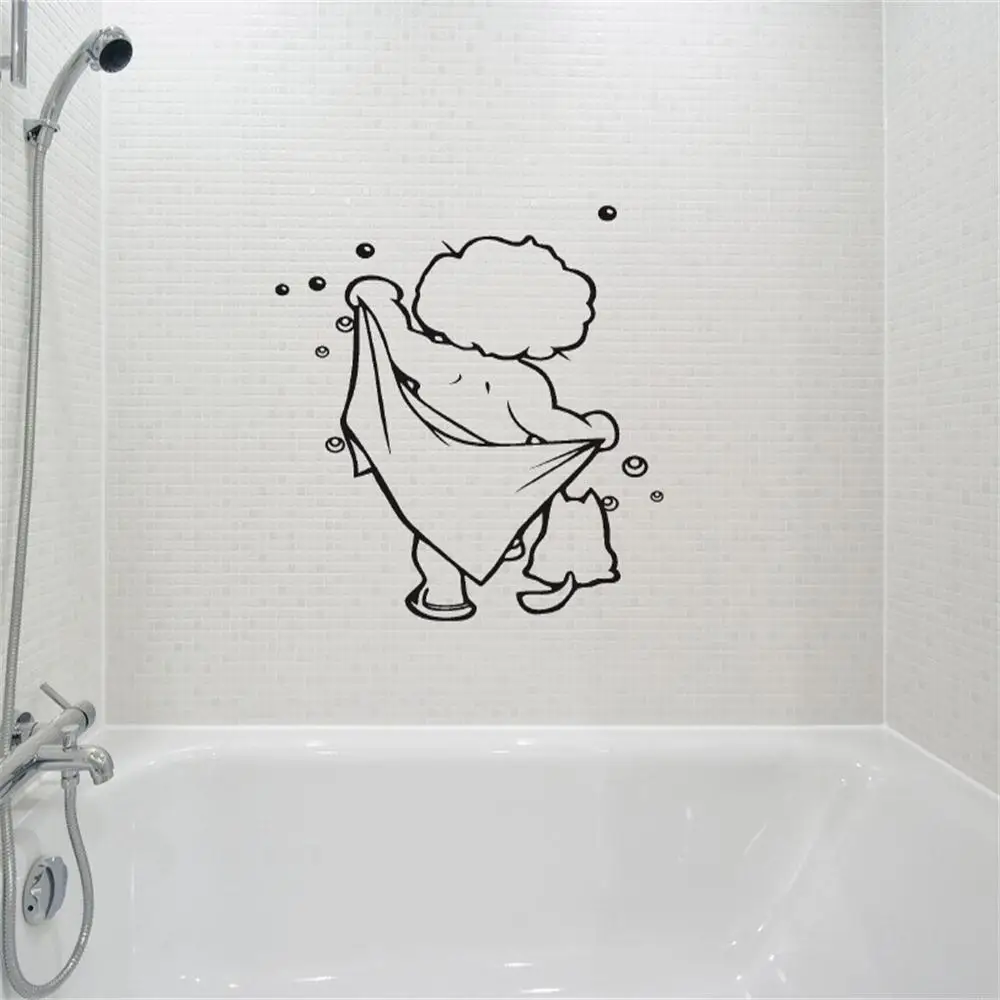 Милые детские наклейки для душа настенные ванной комнаты стеклянных дверей