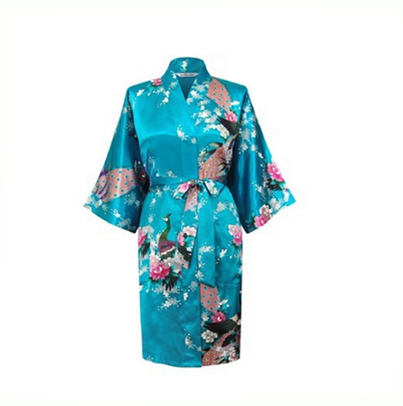 Blue Robe Синие халаты для невесты, подружки невесты, китайский женский ночной костюм из вискозы, сексуальное женское кимоно, банное платье, пижамы, Размеры S M L XL XXL XXXL A-015 - Цвет: Blue Robe