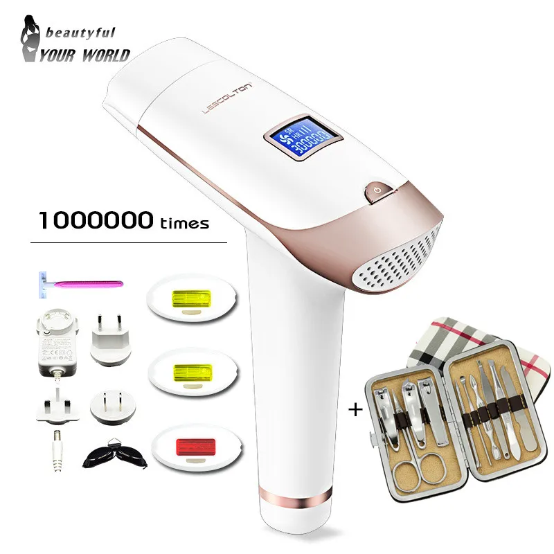 Lescolton, 4 в 1, 1000000 импульсный IPL лазер для удаления волос, постоянное удаление волос, IPL лазерный эпилятор, машина для удаления волос