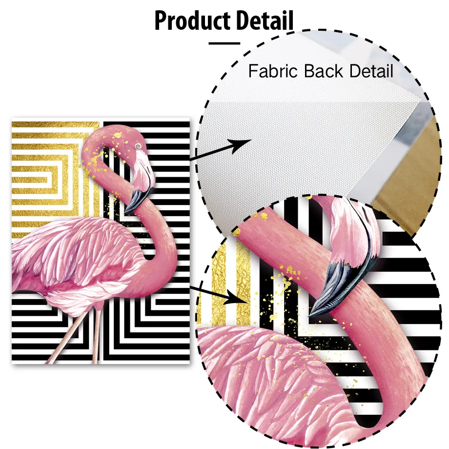 Розовые фиолетовые геометрические фламинго модные настенные картины на холсте