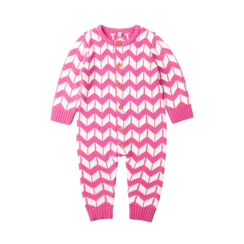 Для новорожденных Комбинезон для младенцев мальчиков девочек в полоску вязаный