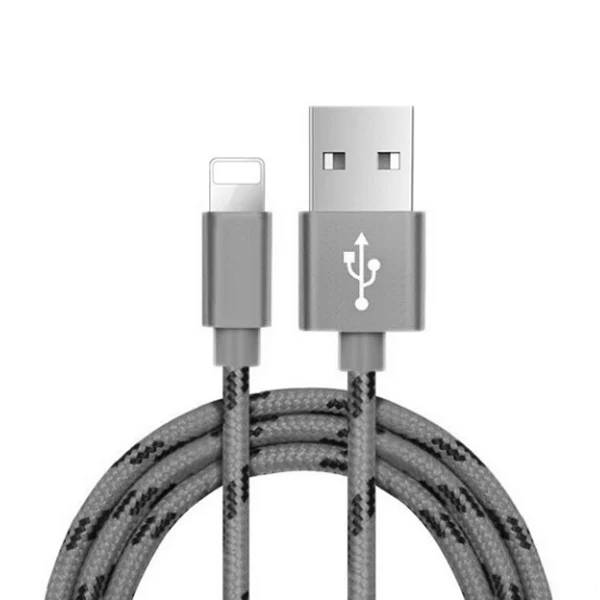 Серый NOHON для Apple, USB кабель для зарядки и передачи данных для iPhone X, 7, 6, 8, 6 S, 5, 5S, Plus, XS, MAX, XR, для iPad Mini, 8-контактный кабель для быстрой зарядки и синхронизации, 1 м - Цвет: Серый