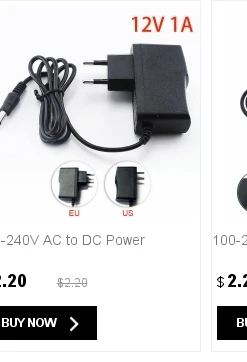 100-240V AC к DC постоянного тока, адаптер питания зарядное устройство адаптер DC 5V 12V 1A 2A 3A 0.5A US EU Plug 5,5 мм x 2,5 мм для переключатель ленточная Светодиодная лампа