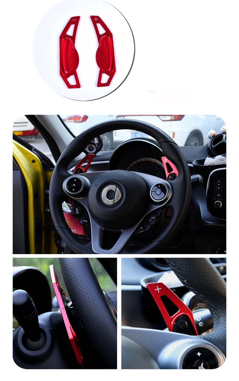 2 шт. управление алюминиевым сплавом колеса переключения весла для Mercedes Smart Fortwo ForFour 453 451 автомобильные аксессуары модификация автомобиля