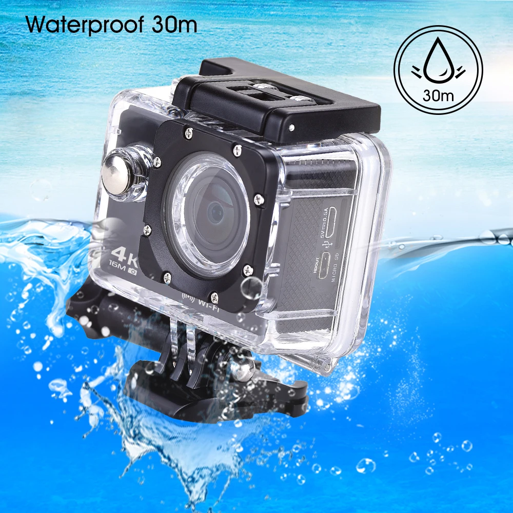 BAPASCO AT 30R Экшн камера Ultra HD 4 K/30fps WiFi 2 0 &quot170D подводный водонепроницаемый шлем видео