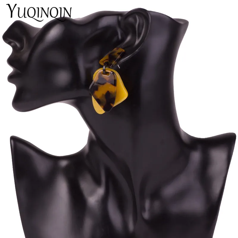 Vintage Long Acrylic Acetic Resin Earrings for Women 2019 Big Geometric Dangle Drop Earings Girls Fashion Jewelry New Brinco | Украшения и