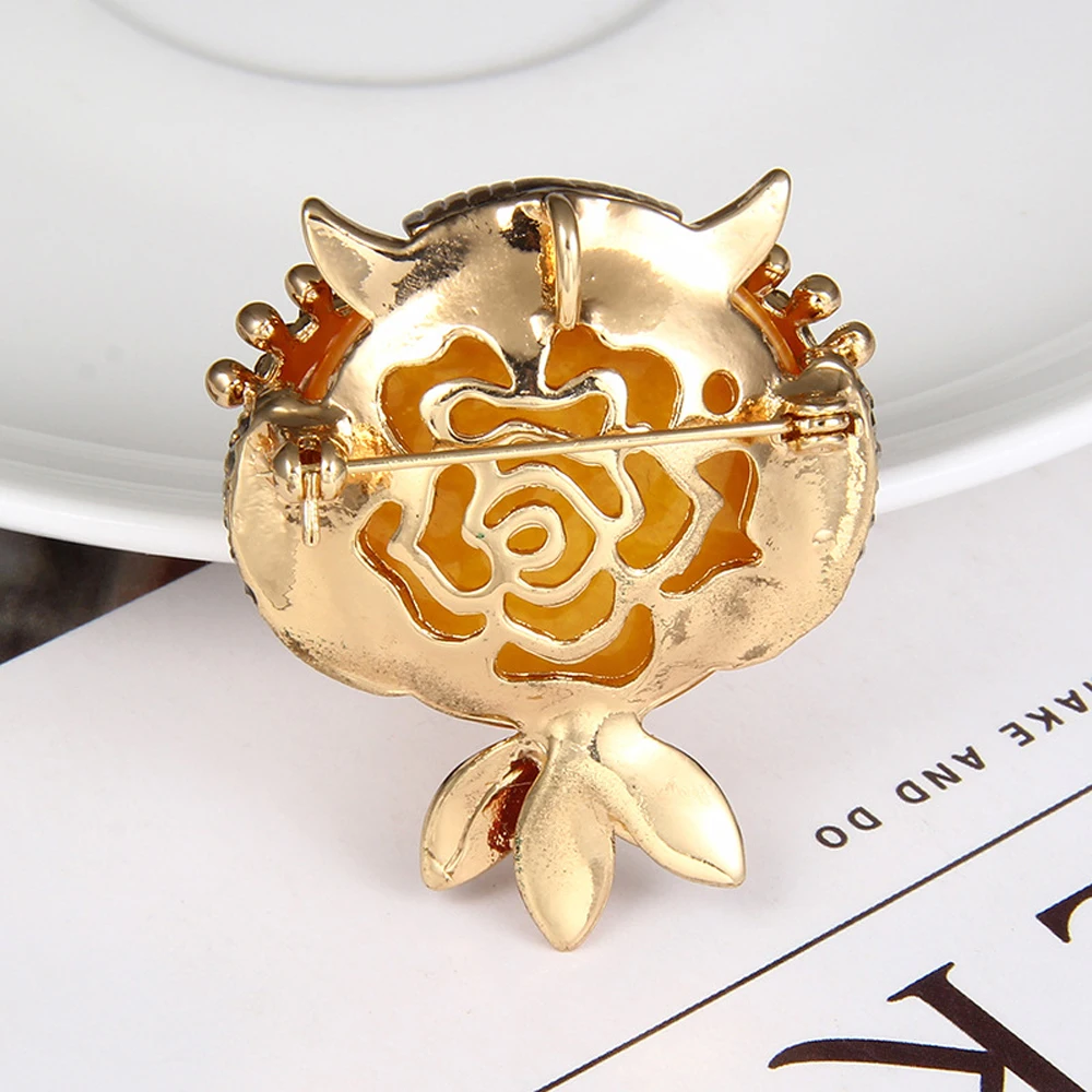 

JUJIE Fashion Multicolor Crystal Resin Owl Brooches For Women 2019 Enamel Animal Pins Brooch Scarf Lapel Accessories Jewelry