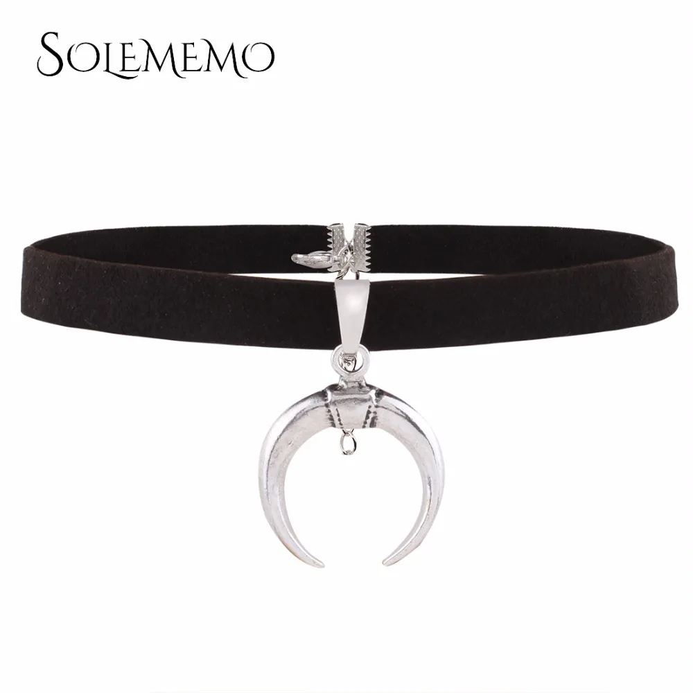 Трендовое ожерелье с подвеской простое черное бархатное готическое колье ручной