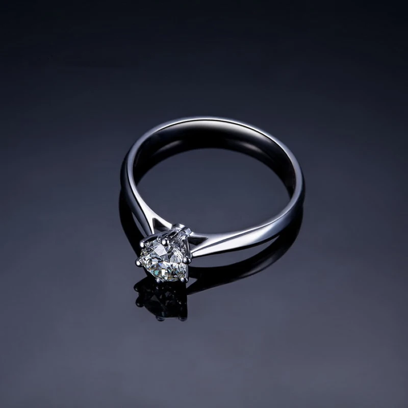 Женское Обручальное Кольцо ANI 18K из твердого белого золота (AU750) классические