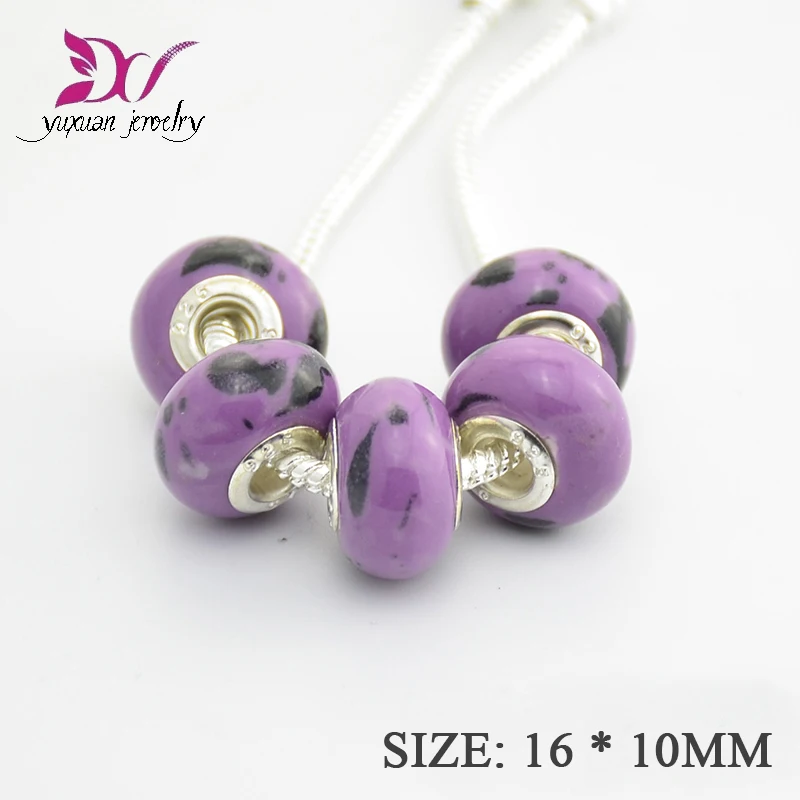 16 мм штамп Бусины с большим отверстием Подвески подходят для ювелирных браслетов