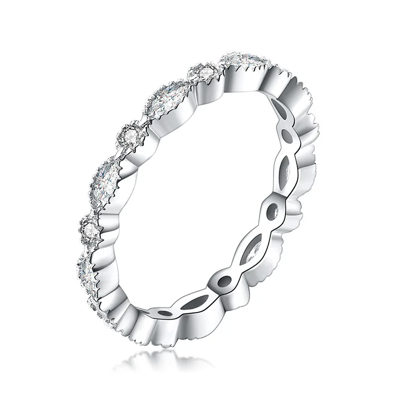 White Gold UMODE обручальные кольца для женщин вечность кольца для помолвки/обязательства Femme розовое золото Посеребренные Фианиты ювелирные изделия UR0457 - Цвет основного камня: White Gold