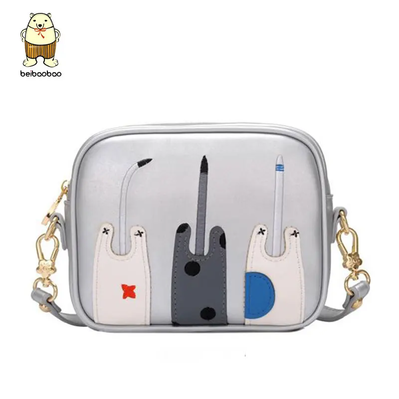 Beibaobao Cartoon Printing Design Lovely Cross-body Bags Leather Clutch Women Messenger Female Tote Bag Bolsas B097 | Багаж и сумки