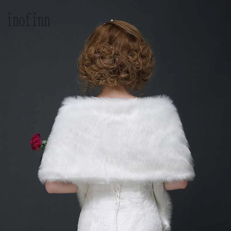 Inofinn женская зимняя Длинная свадебная шаль из искусственного меха теплая
