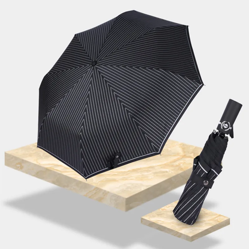 Прочный ветроустойчивый складной полностью автоматический зонт от дождя