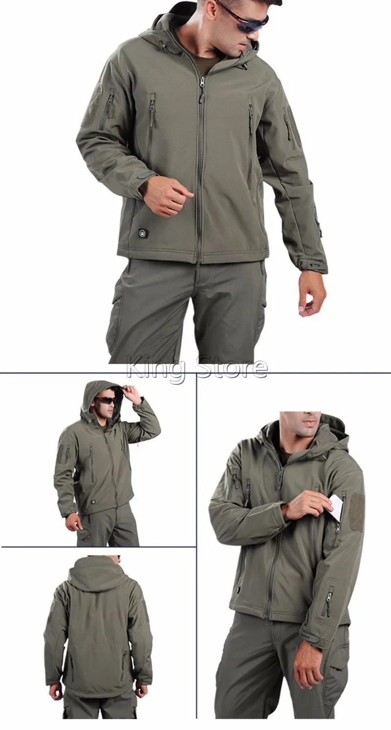 Новая куртка TAD Sharkskin, камуфляжная Военная Тактическая флисовая куртка для мужчин и женщин, армейские куртки и штаны, верхняя одежда