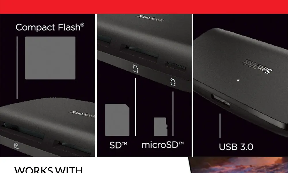 SanDisk считыватель карт памяти Imagemate Pro USB 3,0 многокарточный считыватель для SD SDHC SDXC microSDHC microSDXC UDMA7 CF карта SDDR489
