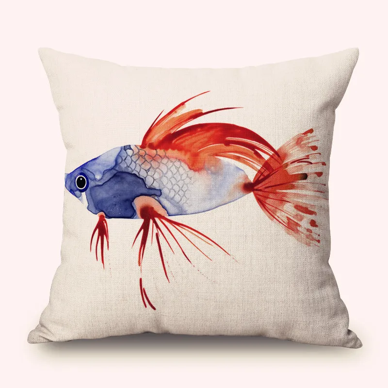 ZXZXOON декоративный чехол для подушки с изображением животных рыбок полиэстера