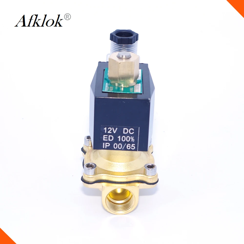 Нормально открытый электромагнитный клапан 1/2 Электрический водяной латунный