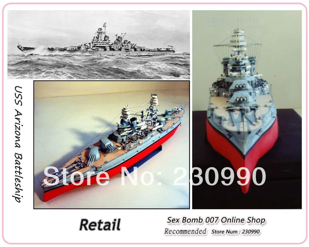 Высокое качество высокая имитация 1:250 USS Arizona линкор 3D бумажная модель DIY Собранный военный корабль бумажная модельная игрушка