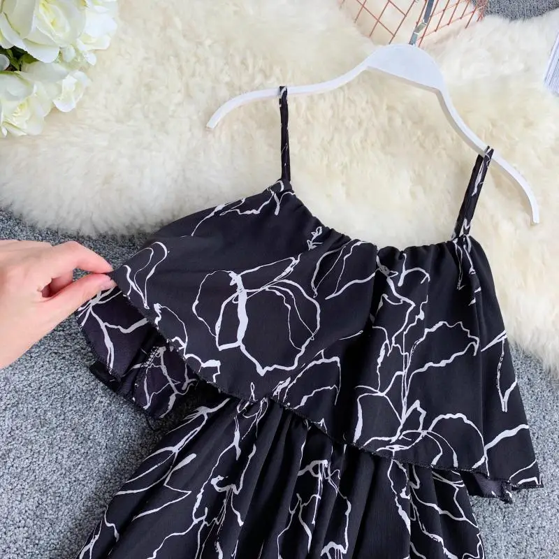 Женские комбинезоны с цветочным принтом длиной до середины икры шифоновые