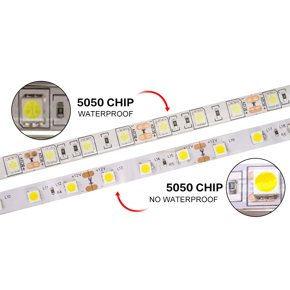 Светодиодные ленты светильник 5050 2835 RGB светодиодный светильник Водонепроницаемый 60 Светодиодный s/М гибкий диода лента теплая белая полоса DC 12V адаптер переменного тока 5 м/компл