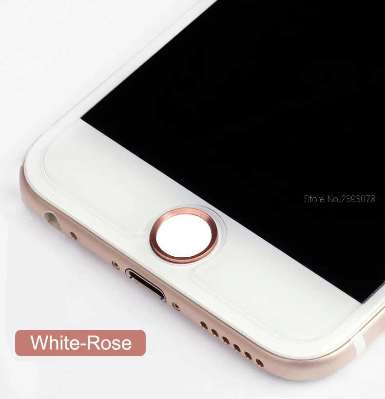 Красочные сенсорные ID Главная Кнопка Наклейка для iPhone 5 5S 6 6s 7 8 plus Boto para pegatina Идентификация отпечатков пальцев - Цвет: White Rose Gold