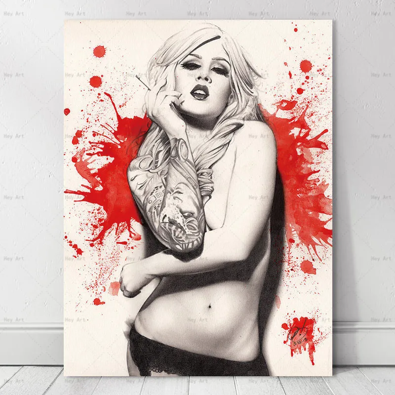 Абстрактная Настенная картина искусство домашний декор печать красивая девушка