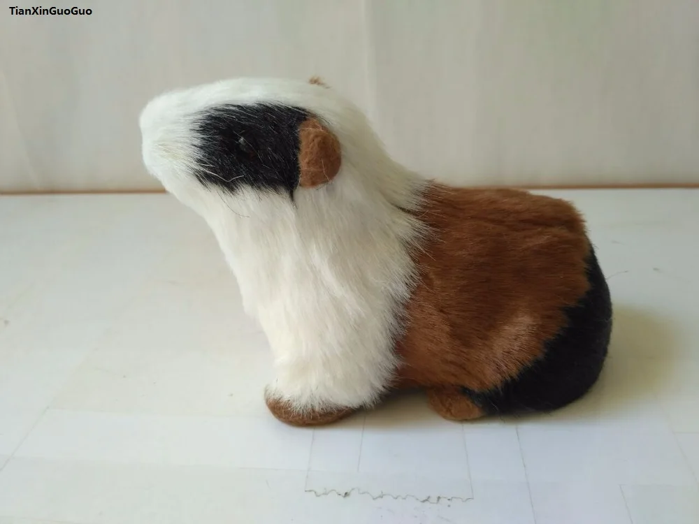 

simulation hamster 14x6x8cm hard model prop polyethylene&furs coloured white&brown hamster handicraft decoration gift s1623