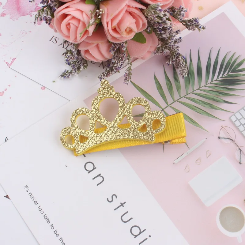 2019 new Fashion shiny crown and ribbon hairpins combination stitching girls clip Hair Accessories for kids barrettes 1pcs | Детская