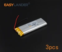 3pcslot 3 7v 2840mah 803480 rechargeable li polymer li ion battery for bluetooth headset gps psp pda mp3 mp4 speaker 083480
