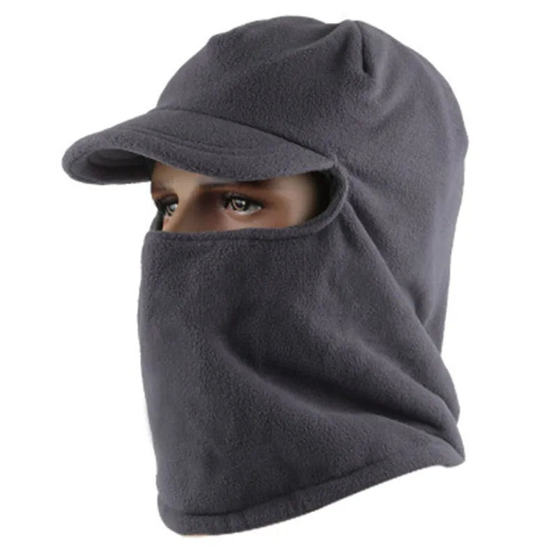 Light Grey Зимние шапки, шарфы, Мужская теплая зимняя шапка, Женская бархатная Лыжная шапка, Балаклава, маска для лица, ветрозащитная вязаная теплая зимняя шапка с козырьком - Цвет: Light Grey