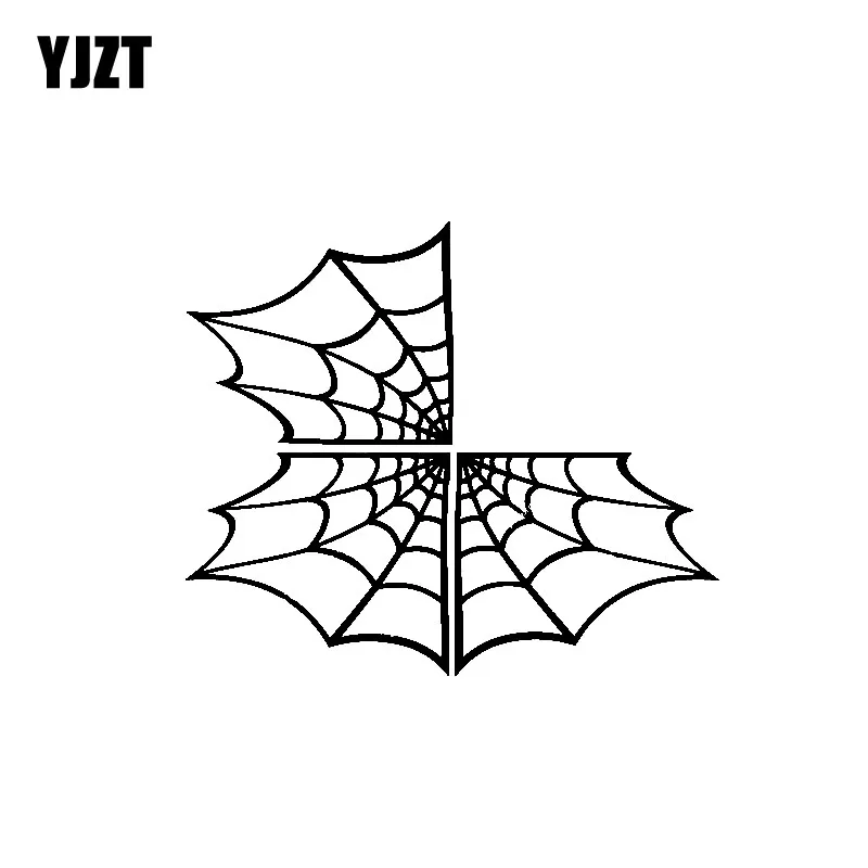 

YJZT 14.7CM*12.5CM Minimalist Artistic Delicate Spider Web Beautiful Vinyl Decal Original Car Sticker Black/Silver C19-1237