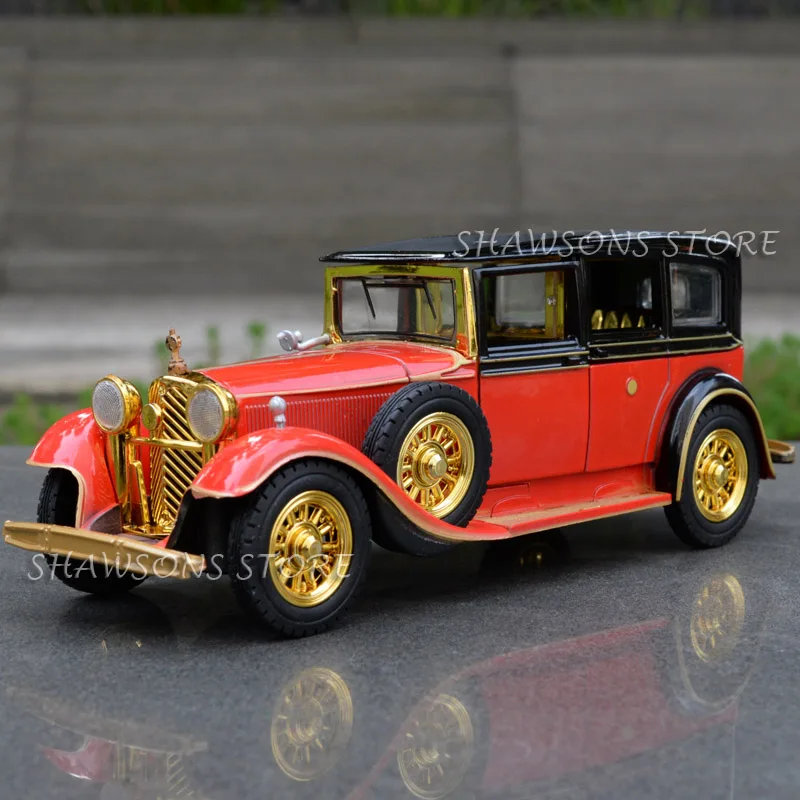 1:32 литая под давлением Металлическая Модель автомобиля игрушки Винтаж Rolls Royce классический Реплика вытянуть назад w/звуковой светильник