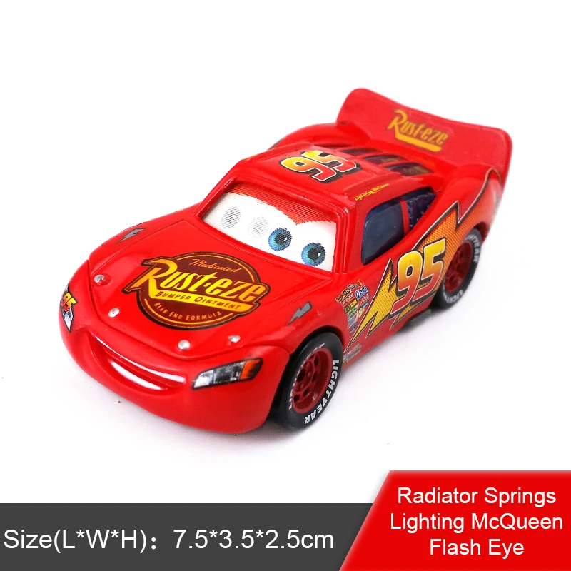 Disney Pixar Cars Gold Dinoco синий черный полицейский Молния Маккуин 1:55 металлические литые игрушки модель автомобиля для мальчиков Детский подарок - Цвет: Flash Eyes McQueen