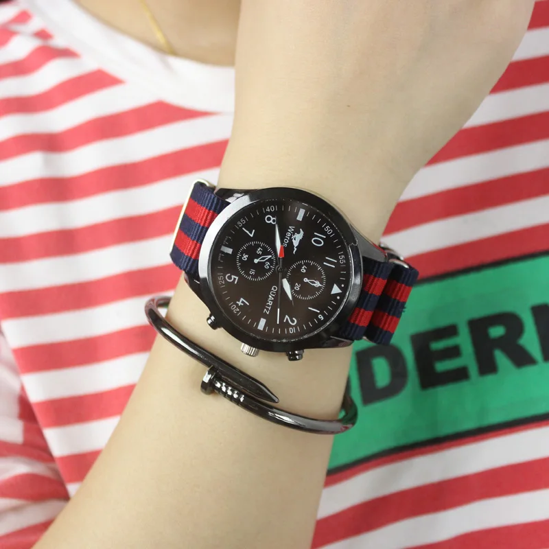 Часы наручные мужские кварцевые в стиле милитари с холщовым ремешком|Часы для