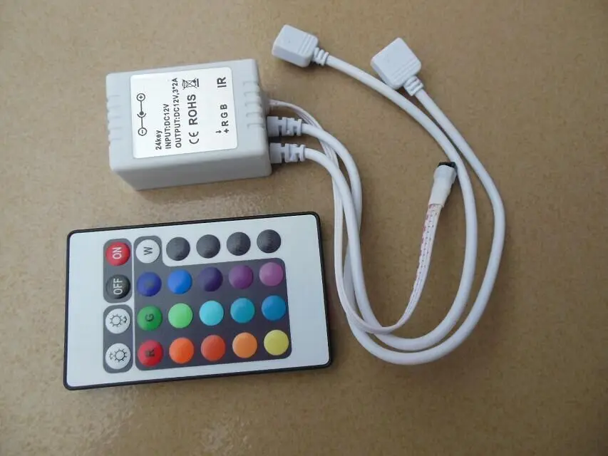 12V 6A 72W RGB LED контроллер с ИК 24 клавишами дистанционного управления для 3528 5050