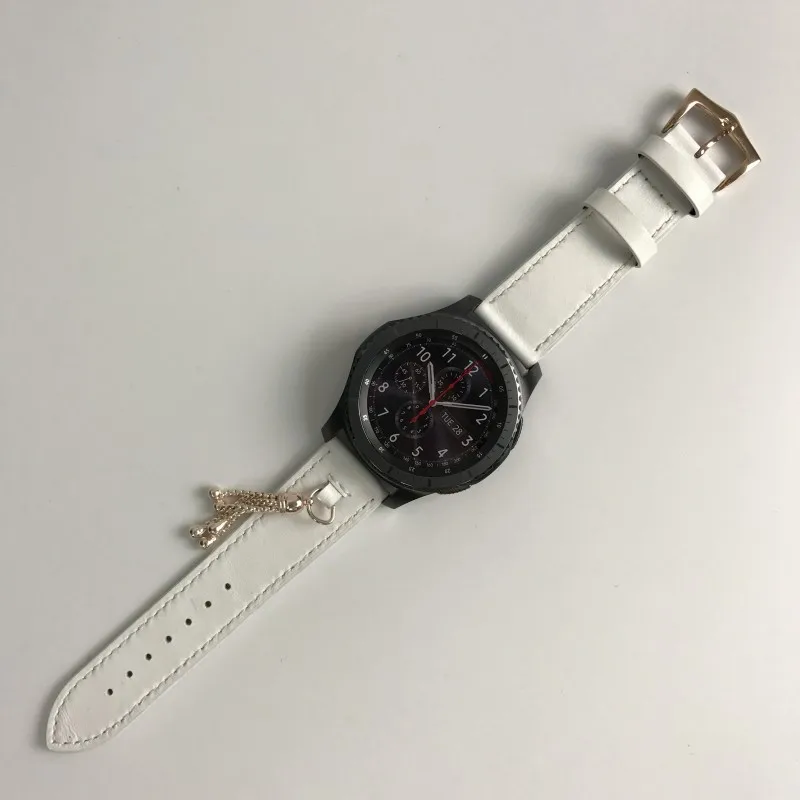 Chicago ремешок из натуральной кожи для samsung gear S3 Frontier/классический ремешок 22 мм с разъемом адаптера