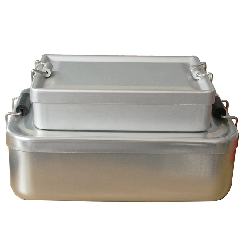 PSKOOK Ланч бокс из алюминиевого сплава для кемпинга водостойкий наружный пищевой контейнер с двойной пряжкой